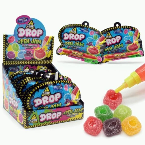 MIX FLAVOR SOUR DROP PEN JAM 12X12X55GR