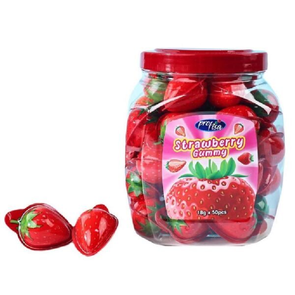 XXL STRAWBERRY GUMMY IN JAR 6X50X18GR