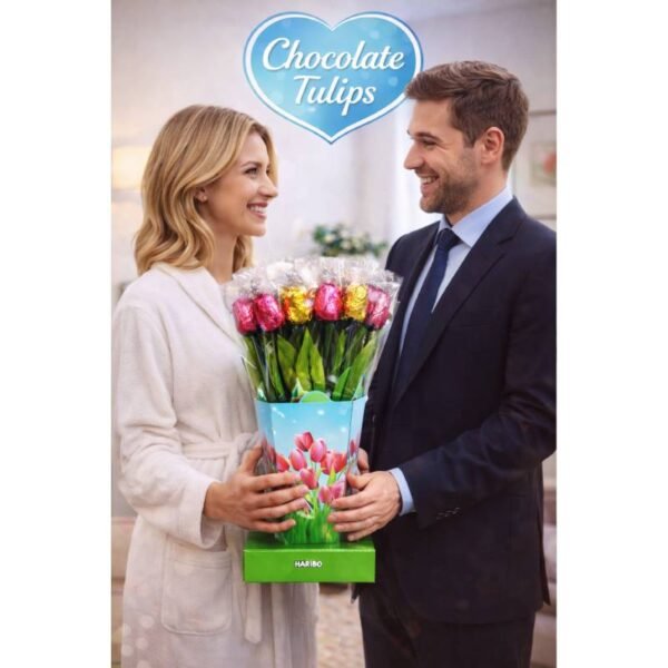 HOLLOW CHOC TULIP IN VASE 18X16g