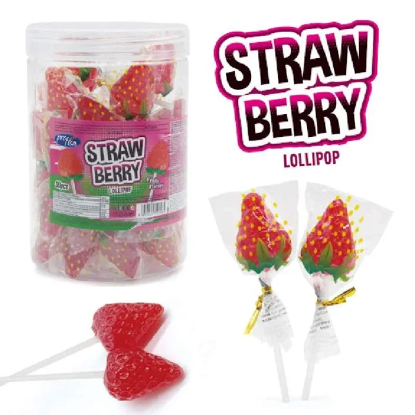 3D STRAWBERRY LOLLIPOP 20X30X15gr.
